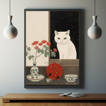 Cat Edo-Style Ukiyo-e Poster - Perfect Japanese Style Wall Art for Cat Lovers