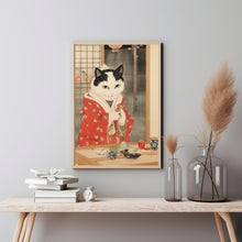 Cat Edo-Style Ukiyo-e Poster - Perfect Japanese Style Wall Art for Cat Lovers