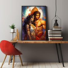 Shiva Shakti Painting Poster - Divine Union Hindu God Art, Goddess Print, Spiritual Shiva and Shakti Wall Art for Home Decor