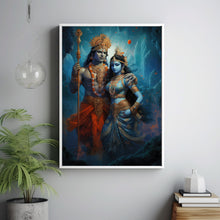 Shiva Shakti Painting Poster - Divine Union Hindu God Art, Goddess Print, Spiritual Shiva and Shakti Wall Art for Home Decor