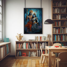 Shiva Shakti Painting Poster - Divine Union Hindu God Art, Goddess Print, Spiritual Shiva and Shakti Wall Art for Home Decor