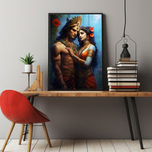 Shiva Shakti Painting Poster - Divine Union Hindu God Art, Goddess Print, Spiritual Shiva and Shakti Wall Art for Home Decor