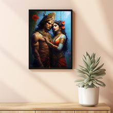 Shiva Shakti Painting Poster - Divine Union Hindu God Art, Goddess Print, Spiritual Shiva and Shakti Wall Art for Home Decor