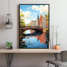 1940s Amsterdam Travel Poster - Flat Vector Art Illustration | Vintage Amsterdam Wall Art