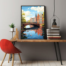 1940s Amsterdam Travel Poster - Flat Vector Art Illustration | Vintage Amsterdam Wall Art