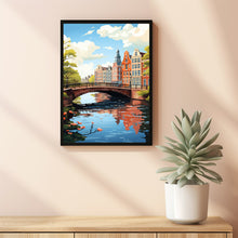 1940s Amsterdam Travel Poster - Flat Vector Art Illustration | Vintage Amsterdam Wall Art