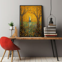 Holy Spring in the Style of Gustav Klimt Poster - Art Nouveau Inspired Sacred Spring Artwork, Mystical Water Scene for Home Decor