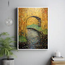 Holy Spring in the Style of Gustav Klimt Poster - Art Nouveau Inspired Sacred Spring Artwork, Mystical Water Scene for Home Decor