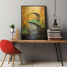 Holy Spring in the Style of Gustav Klimt Poster - Art Nouveau Inspired Sacred Spring Artwork, Mystical Water Scene for Home Decor