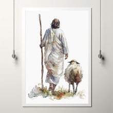 A Starry Walk, Modern Christian Art, Leave the 99 Art, Jesus and Lamb, Jesus Portrait Art, LDS Art, Poster Bible Art, Christian Poster 1