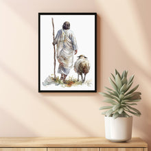 A Starry Walk, Modern Christian Art, Leave the 99 Art, Jesus and Lamb, Jesus Portrait Art, LDS Art, Poster Bible Art, Christian Poster 1