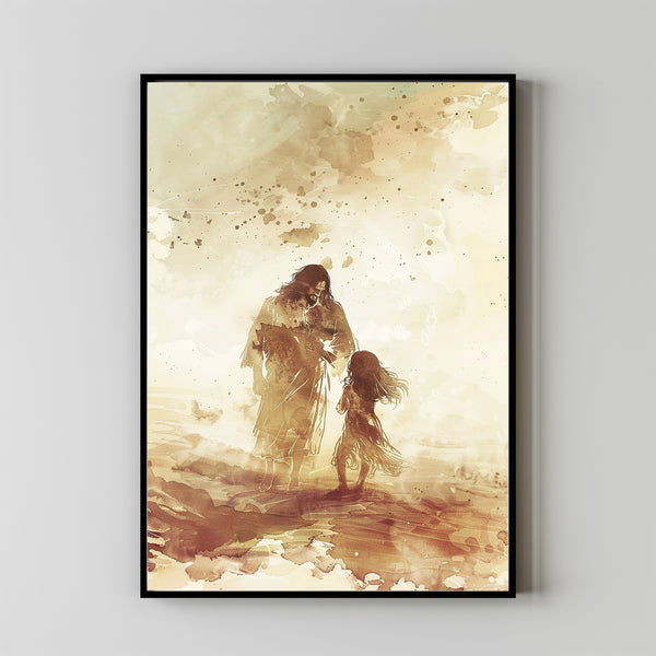 Show Me The Way, Modern Christian Art, Jesus and Little Boy Painting, Jesus and Boy Art, Jesus Painting, Jesus Poster, Christian Wall Art