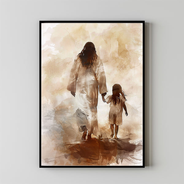 Show Me The Way, Modern Christian Art, Jesus and Little Boy Painting, Jesus and Boy Art, Jesus Painting, Jesus Poster, Christian Wall Art 1