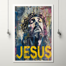 Jesus Christ Wearing Crown of Thorns Poster,  Wall Art Gift Trendy Living Room Home Decor Framed Canvas Christian Nursery Decor 12