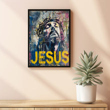 Jesus Christ Wearing Crown of Thorns Poster,  Wall Art Gift Trendy Living Room Home Decor Framed Canvas Christian Nursery Decor 12