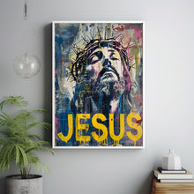 Jesus Christ Wearing Crown of Thorns Poster,  Wall Art Gift Trendy Living Room Home Decor Framed Canvas Christian Nursery Decor 12