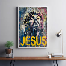 Jesus Christ Wearing Crown of Thorns Poster,  Wall Art Gift Trendy Living Room Home Decor Framed Canvas Christian Nursery Decor 12