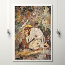 Jesus Christ Praying Holy Painting Poster God Peace Print Wall Art Gift Trendy Living Room Home Decor Framed Canvas Christian Nursery Decor 1