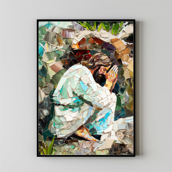 Jesus Christ Praying Holy Painting Poster God Peace Print Wall Art Gift Trendy Living Room Home Decor Framed Canvas Christian Nursery Decor 4