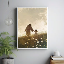 Life With Him, Jesus Christ and Little Girl Walking , Jesus Carrying Girl, Christian Wall Art, Bible Art, Faithful Art, Jesus Painting 1