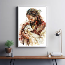 Forgiven, Christian Wall Art, Jesus Leaves the 99, Jesus Digital Art, LDS Art, Bible Printable, Christian Painting, Jesus and Lamb Painting 1