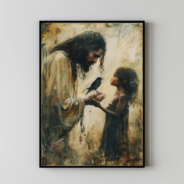 Understood and Loved, Christian Painting, Jesus and Girl, Poster Jesus Painting, Jesus with Kids, LDS Wall Art, Bible Art, Jesus Children (2)