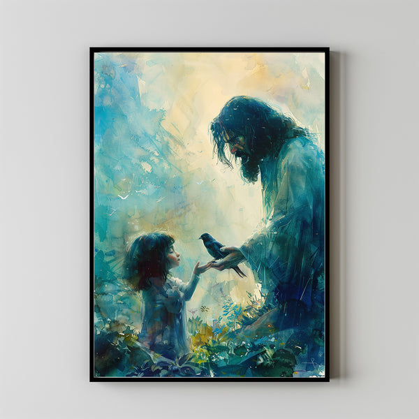 Understood and Loved, Christian Painting, Jesus and Girl, Poster Jesus Painting, Jesus with Kids, LDS Wall Art, Bible Art, Jesus Children 2