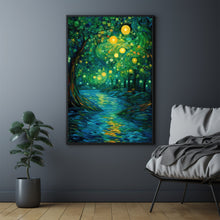 Mystical Forest Poster - Vibrant Impressionist Art Print for Enchanting Home Decor