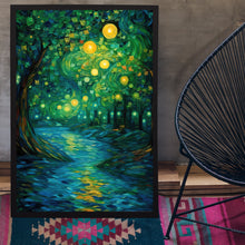 Mystical Forest Poster - Vibrant Impressionist Art Print for Enchanting Home Decor