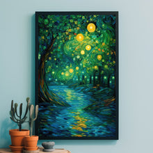 Mystical Forest Poster - Vibrant Impressionist Art Print for Enchanting Home Decor