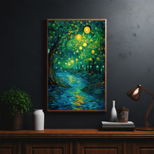 Mystical Forest Poster - Vibrant Impressionist Art Print for Enchanting Home Decor