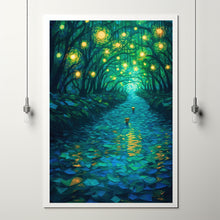 Enchanted Mystical Forest Poster - Magical Woodland Scene Art Print for Whimsical Home Decor