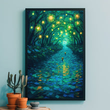 Enchanted Mystical Forest Poster - Magical Woodland Scene Art Print for Whimsical Home Decor