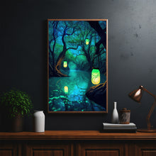 Mystical Dark Forest Poster - Enigmatic Woodland Scene Art Print for Atmospheric Home Decor