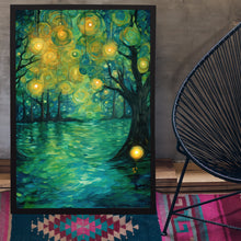 Enchanted Mystical Forest Poster - Oil Painting Style Art Print for Magical and Tranquil Home Decor