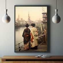 Authentic Kimono Art Print - Classic Japanese Women in Traditional Kimono Poster | Cultural Japan Wall Art for Home Decor