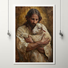 Forgiven, Christian Wall Art, Jesus Leaves the 99, JesusPoster  Art, Bible Printable, Christian Painting, Jesus and Lamb Painting 1