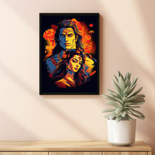 Lord Shiva & Parvati Poster - Divine Light in Mystic Painting, Spiritual Sacred Art for Home Wall Decor, Hindu God Imagery