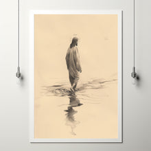 Jesus Christ Walking on Water, Christian Art, Poster Jesus Portrait, I Will Walk With Christ Poster, Jesus Oil Painting, Bible Verse Wall Art 1