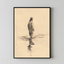 Jesus Christ Walking on Water, Christian Art, Poster Jesus Portrait, I Will Walk With Christ Poster, Jesus Oil Painting, Bible Verse Wall Art 1