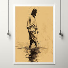 Jesus Christ Walking on Water, Christian Art, Poster Jesus Portrait, I Will Walk With Christ Poster, Jesus Oil Painting, Bible Verse Wall Art 22