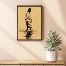Jesus Christ Walking on Water, Christian Art, Poster Jesus Portrait, I Will Walk With Christ Poster, Jesus Oil Painting, Bible Verse Wall Art 22