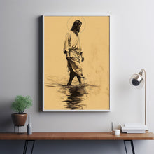 Jesus Christ Walking on Water, Christian Art, Poster Jesus Portrait, I Will Walk With Christ Poster, Jesus Oil Painting, Bible Verse Wall Art 22