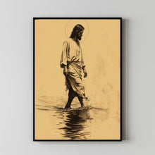 Jesus Christ Walking on Water, Christian Art, Poster Jesus Portrait, I Will Walk With Christ Poster, Jesus Oil Painting, Bible Verse Wall Art 22