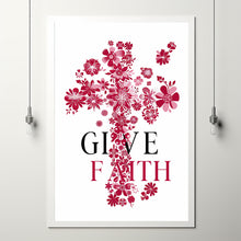 Faith Cross Flowers Poster Bundle, Cross with Watercolor Religion Sublimation, Christian Poster, Faith Poster
