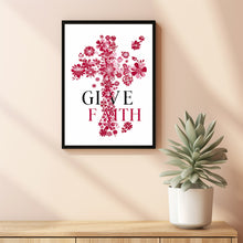 Faith Cross Flowers Poster Bundle, Cross with Watercolor Religion Sublimation, Christian Poster, Faith Poster
