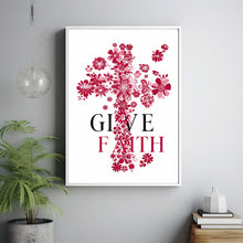 Faith Cross Flowers Poster Bundle, Cross with Watercolor Religion Sublimation, Christian Poster, Faith Poster
