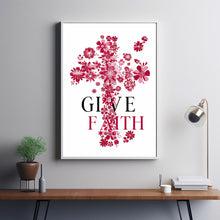 Faith Cross Flowers Poster Bundle, Cross with Watercolor Religion Sublimation, Christian Poster, Faith Poster
