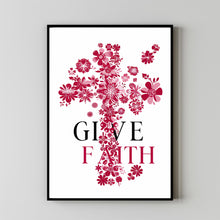 Faith Cross Flowers Poster Bundle, Cross with Watercolor Religion Sublimation, Christian Poster, Faith Poster