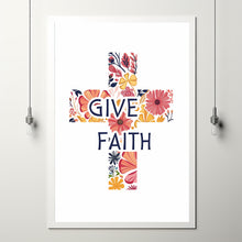 Faith Cross Flowers Poster Bundle, Cross with Watercolor Religion Sublimation, Christian Poster, Faith Poster 1